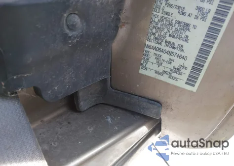 2004 Nissan Titan Se z USA, uszkodzony, nr VIN 1N6AA06A04N574640